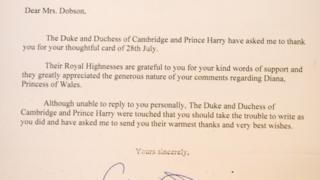 Letter from Duke & Duchess of Cambridge