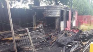 Fire damage at the club