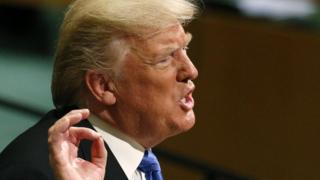 美国总统特朗普在联合国演讲