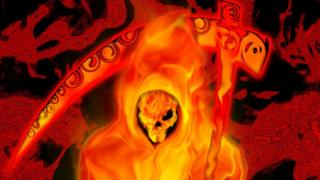 símbolo de la muerte en llamas