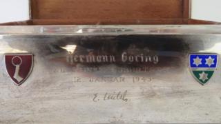 Close-up of Hermann Goering's cigar case