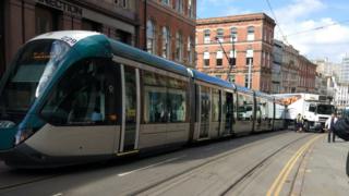 Tram and lorry crash