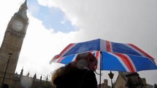Umbrella in front of Parliament