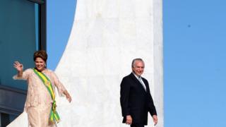 Dilma e Temer na posse dela, em 1º de janeiro de 2015