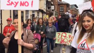 People on the protest