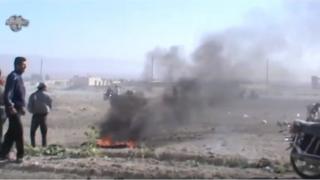 Video still released by Jaysh al-Islam