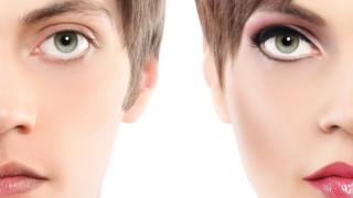 Rostro de un hombre y una mujer