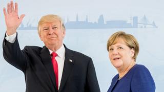 Donald Trump and Angela Merkel