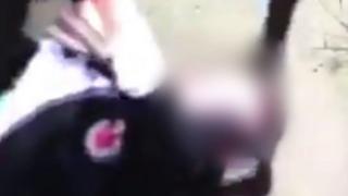 Footage of a 12-year-old boy being struck by another boy has been circulated on social media