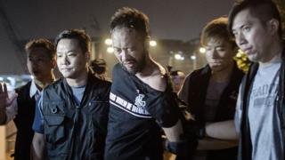 資料圖片:曾健超於2014年10月15日凌晨被捕