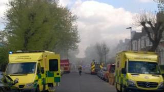 Scene of the house fire in Stroud Green