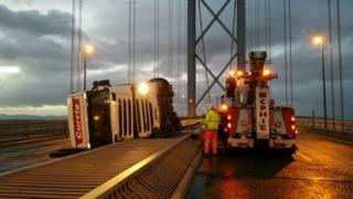 Lorry on Forth Road Bridge