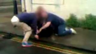 Alleged footage of man being detained in Bedford
