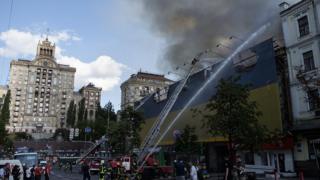 Пожежа у вівторок на Хрещатику