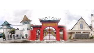 Gereja, klenteng dan masjid di desa Pabian, Sumenep