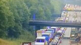 Traffic queues on the motorway