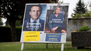 Bwana Macron ashyigikiye umuryango w'Uburayi EU, Madamu Le Pen ashaka ko Ubufaransa buwuvamo.