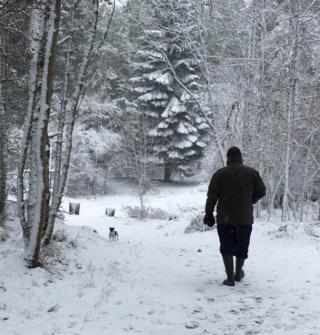 Tom Davidson from Inverurie enjoys a winter wonderland walk in Granton on Spey