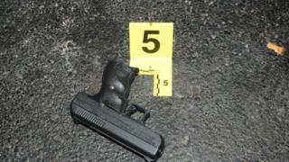 Gun at crime scene