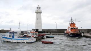 A lifeboat at Donaghadee harbour