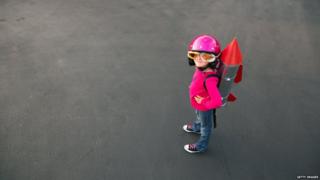 Girl in rocket suit