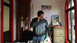 Cesar Miguel Penaloza Santana speaks during a interview in Cocula, Guerrero State, Mexico, on October 16, 2014.