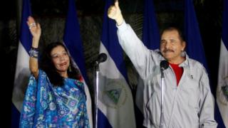 Daniel Ortega, Nicaragua"s president beside his wife Rosario Murillo in Managua November 6, 2016.
