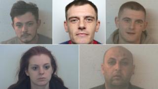 Top (l-r) Christopher, Shane and Matthew Whiteley. Below: Amanda Spencer and Taleb Bapir