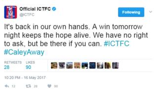 Inverness Caledonian Thistle FC tweet