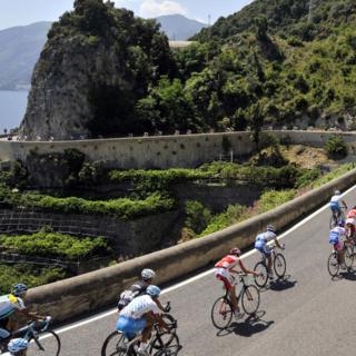 Cyclists pass through the province of Avellino during the 92nd Giro d'Italia cycle race.