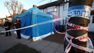 Police outside Nikolai Glushkov's home