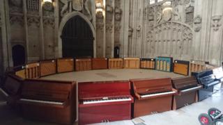 pianos at King's College Chapel