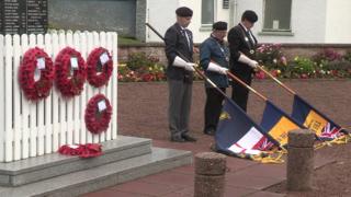 Wreaths were placed at the war memorial at Ballycastle on Monday