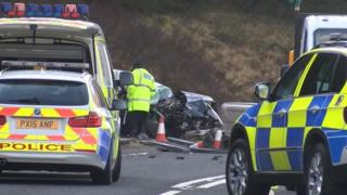 Scene of A6 crash
