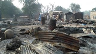Scene following attack by Boko Haram in Dalori village, Nigeria. 31 Jan 2016
