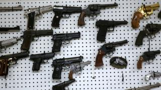 This photo shows guns handed over to Newark Police
