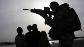 British officer on patrol in Basra in April 2009