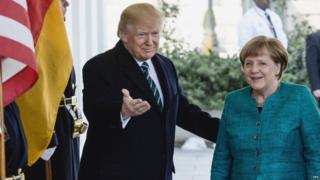 Trump na Angela Merkel wa Ujerumani