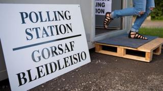 Polling station in Wales