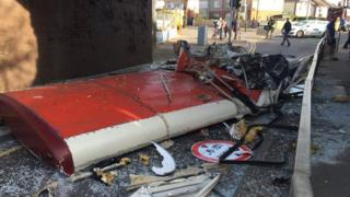 Bus crash scene