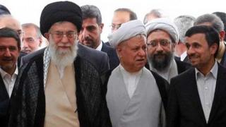 آیت الله خامنه ای، اکبر هاشمی رفسنجانی و محمود احمدی نژاد