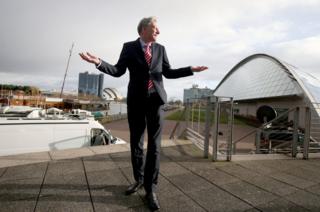 Central Scotland MSP Richard Leonard, pictured alongside the Clyde, after he was announced as the new leader of the Scottish Labour party at an event at the Glasgow Science Centre, Glasgow