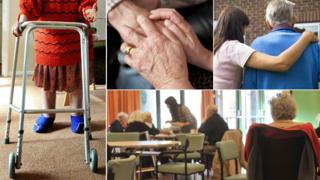 Care home composite picture (generic photos)