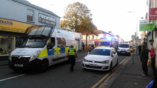 Police cars at the scene