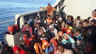 Rescued migrants