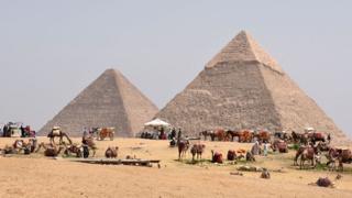 جمال أمام الأهرامات في مصر