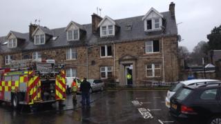 Fire scene at Station Road