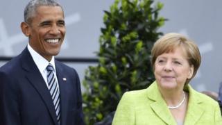 Barack Obama, Angela Merkel, Jerman