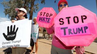 Stop Trump protesters in Arizona on 18 June 2016