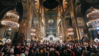 Богослужіння у Володимирському кафедральному соборі в Києві